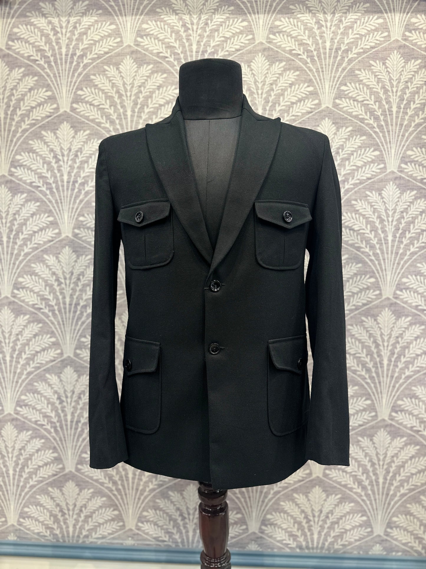 Black Four-Pocket Blazer – Regular Fit (Indian Collection)